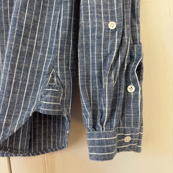 Joie Kalan Striped Chambray Boho Blouse Size Small 100% Cotton Nautical Theme - Picture 8 of 16